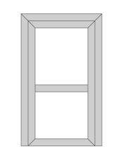 Vitrage plein : 1 vitrage + 1 traverse