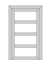 Vitrage plein : 1 vitrage + 3 traverses