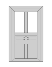 Semi-vitré : 2 vitrages + 1 cimaise + 2 montants